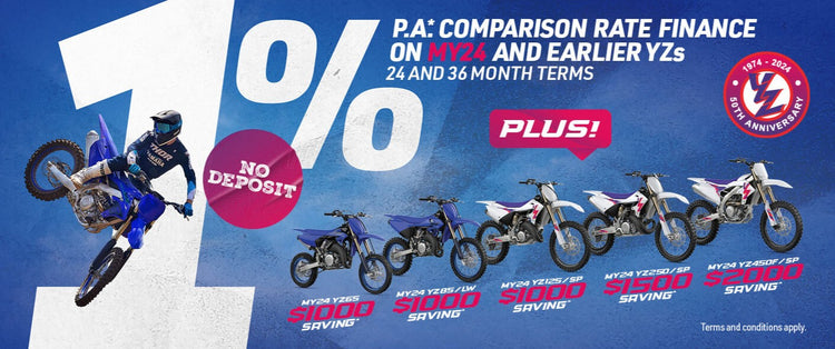 Yamaha 1% Finance Offer on YZ 2024