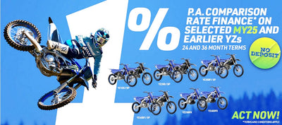 Yamaha 1% Finance Offer on YZ Competition Bikes